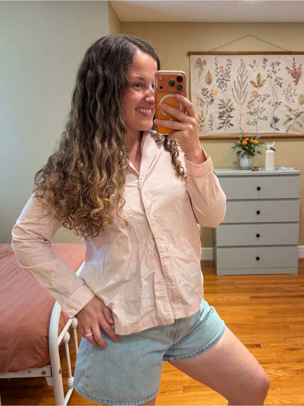 Haven Well Within Light Pink Women’s Button-Up Pajama Shirt Small - Picture 2 of 10